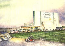 Watercolor of The Beverly Drive-in