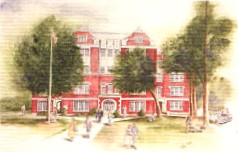 Watercolor of Historic Hattiesburg High