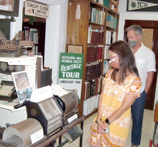 Visitors peruse classic typesetting equipment