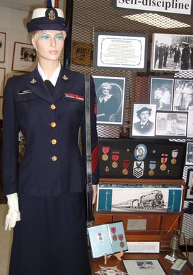 A manikin in a military uniform