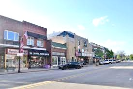 Downtown scene in Rochelle, Illinois