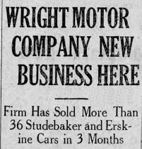 Wright Motors advertisement, 1928