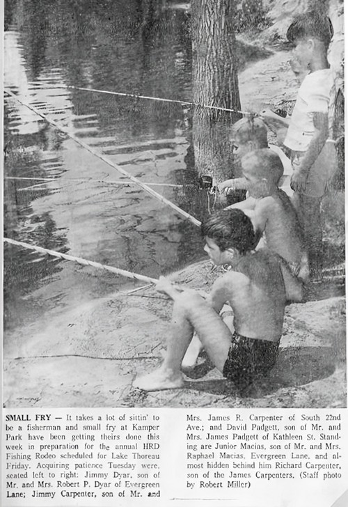 Four boys fishing